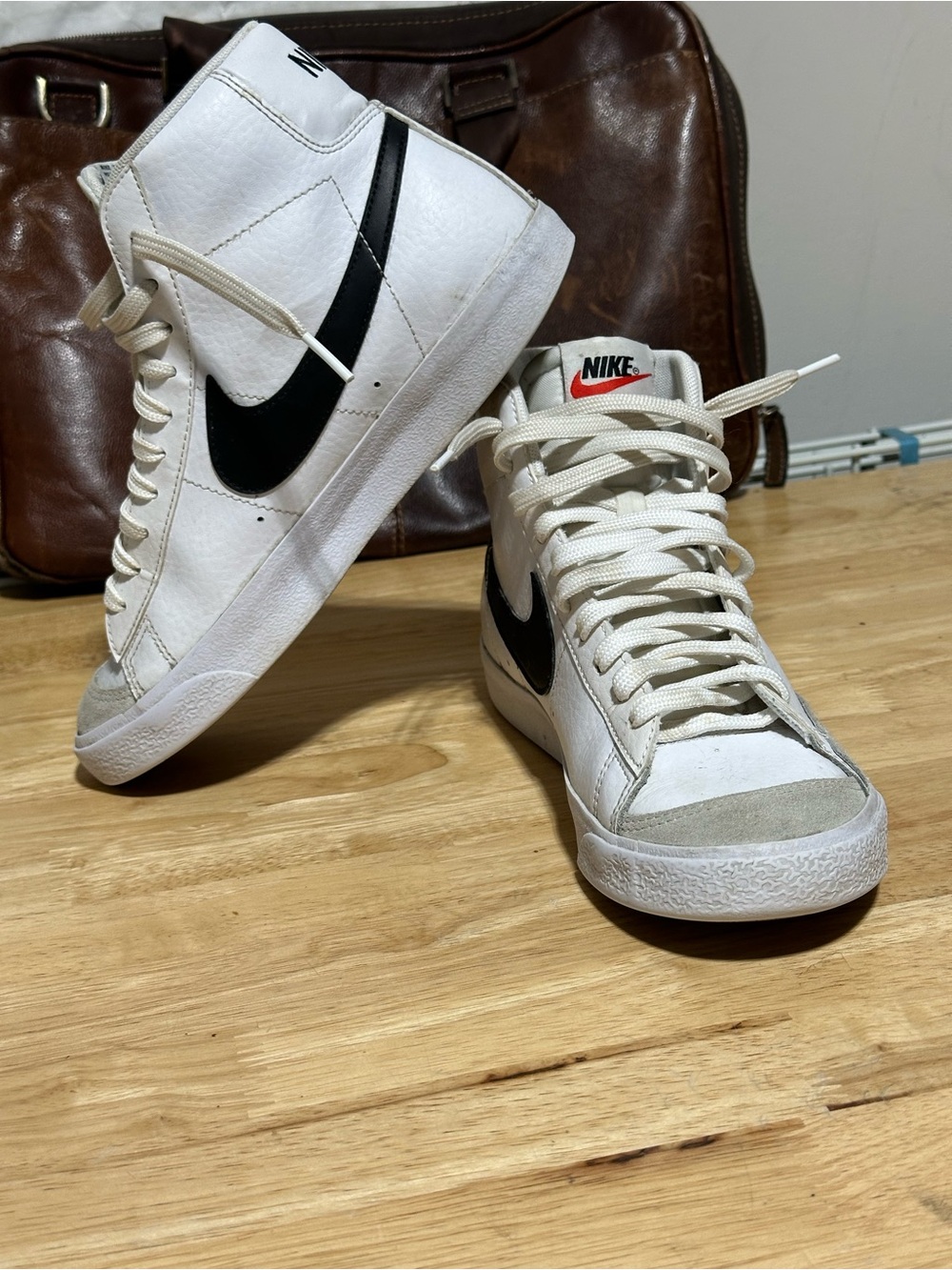 Nike Blazers White and Black High-Top Sneakers